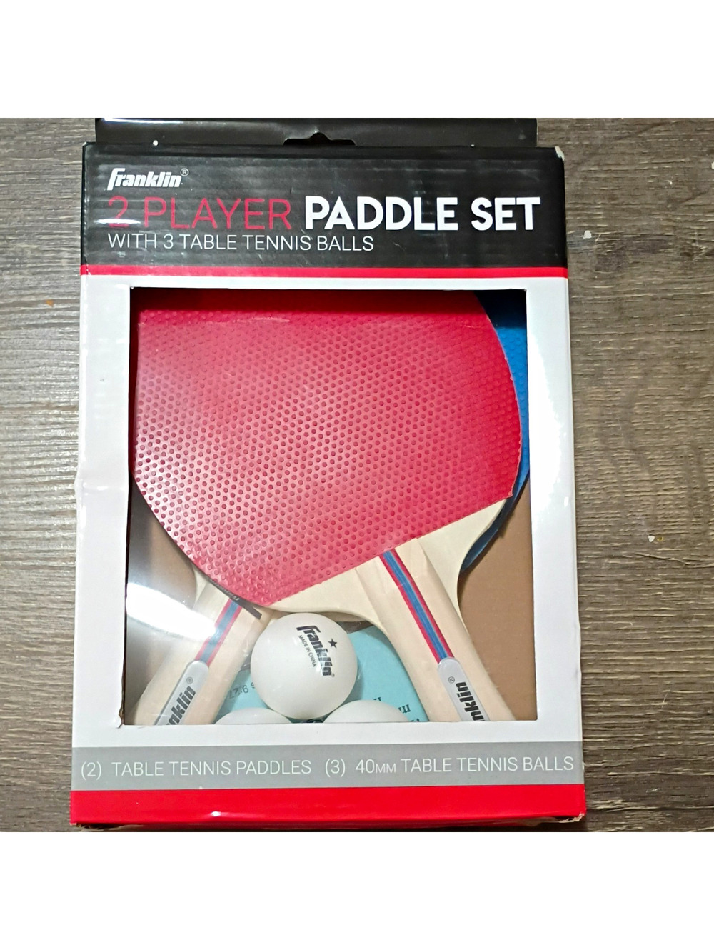 Franklin 2 Player Table Tennis Paddle Set w/ 3 40mm Table Tennis Balls